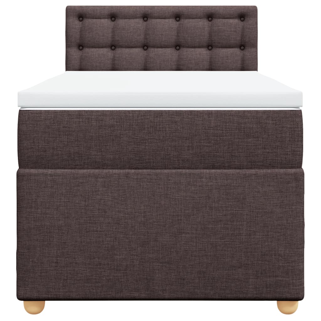 vidaXL Boxspring met matras stof donkerbruin 100x200 cm bruin, foto 4