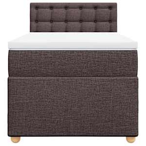Box spring postel s matrací tmavě hnědá 100 x 200 cm textil - obrázek 4