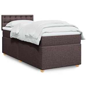 Box spring postel s matrací tmavě hnědá 100 x 200 cm textil - obrázek 1