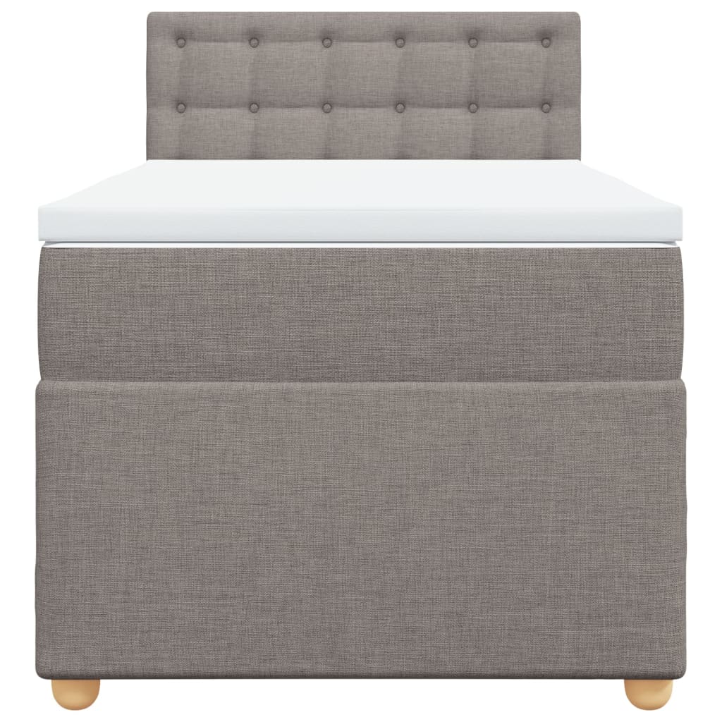 vidaXL Boxspring met matras stof taupe 100x200 cm, foto 4