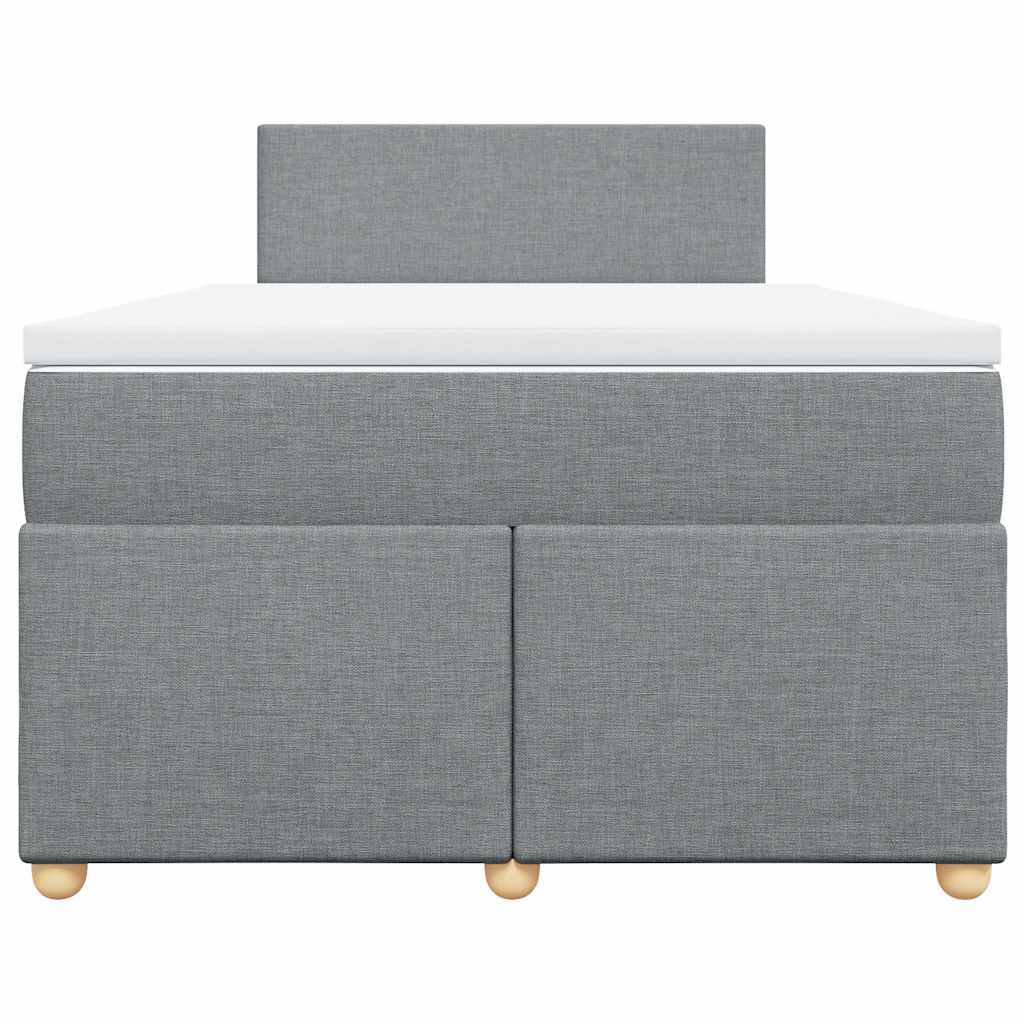 vidaXL Boxspring met matras stof lichtgrijs 120x190 cm grijs, foto 4