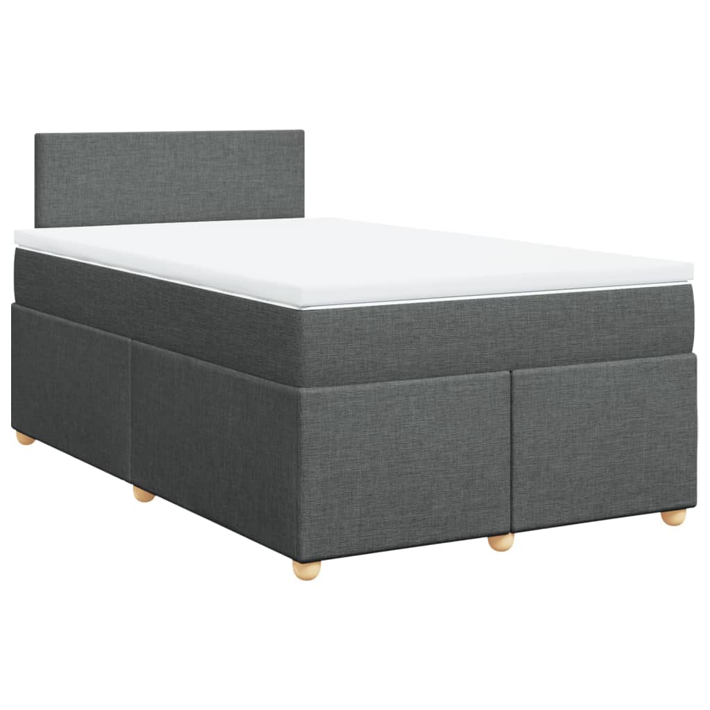 vidaXL Boxspring met matras stof donkergrijs 120x190 cm grijs, foto 3