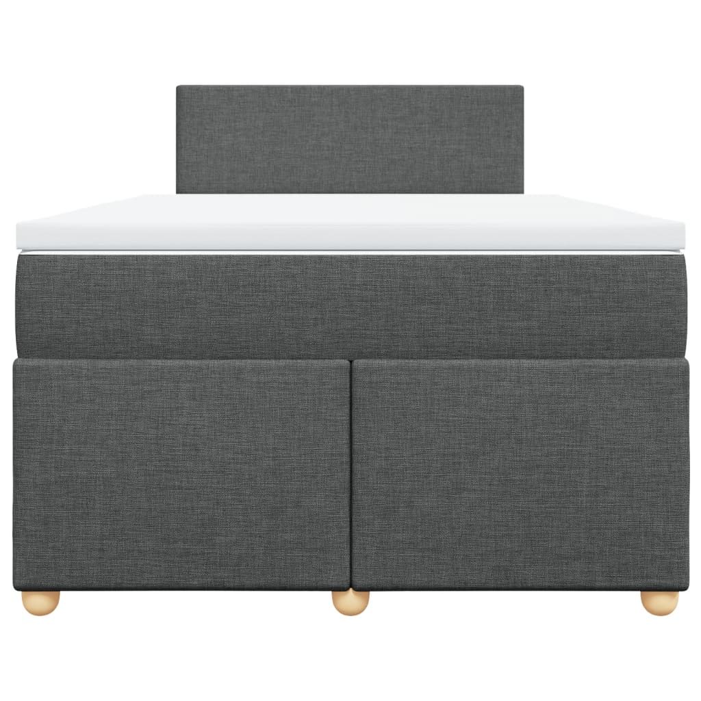 vidaXL Boxspring met matras stof donkergrijs 120x190 cm grijs, foto 4