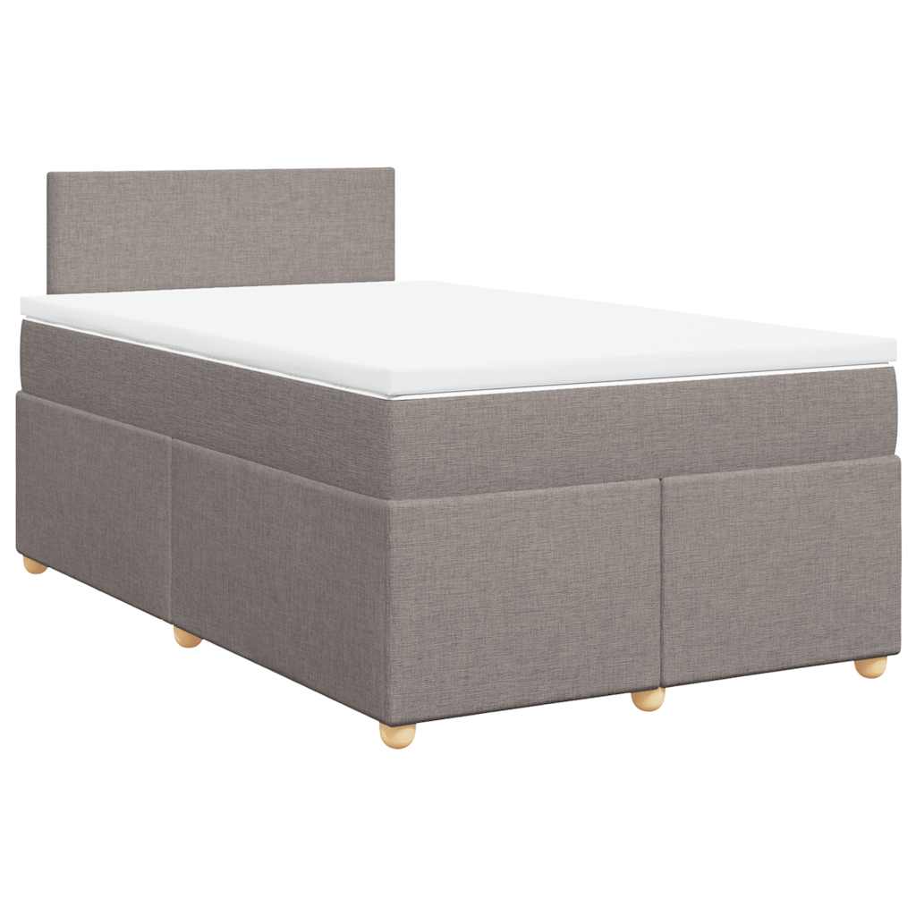vidaXL Boxspring met matras stof taupe 120x190 cm, foto 3