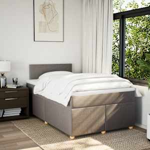 Box spring postel s matrací taupe 120x190 cm textil - obrázek 3