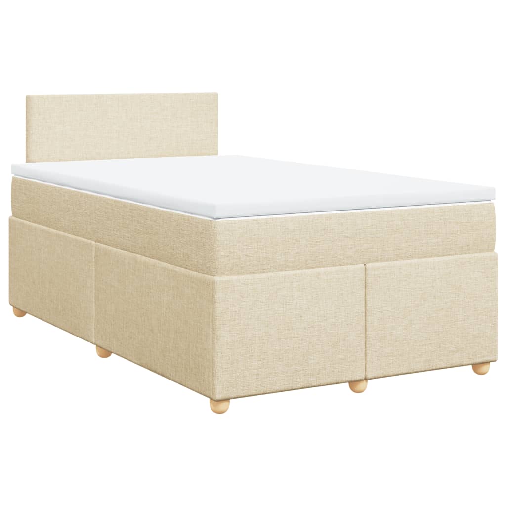 vidaXL Boxspring met matras stof crèmekleurig 120x190 cm, foto 3