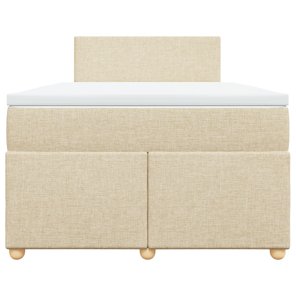 vidaXL Boxspring met matras stof crèmekleurig 120x190 cm, foto 4