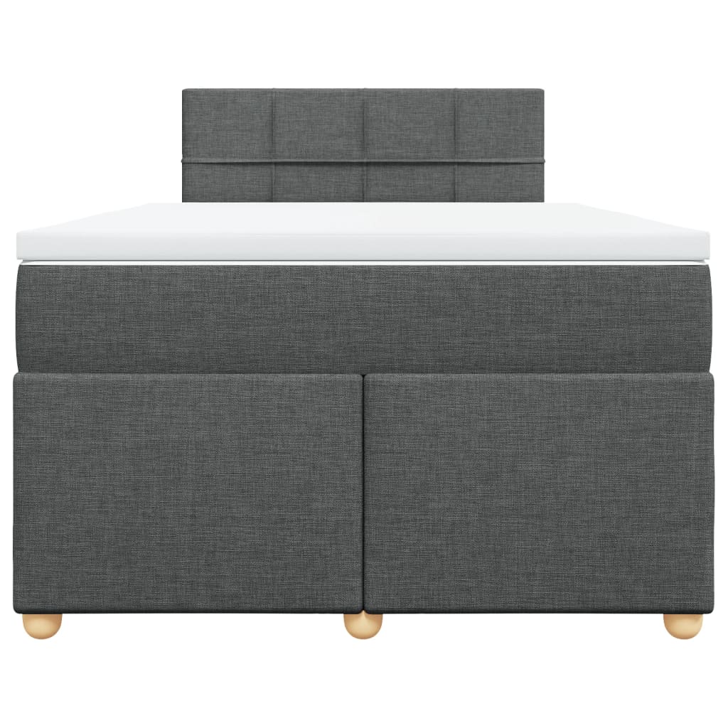 vidaXL Boxspring met matras stof donkergrijs 120x190 cm grijs, foto 4
