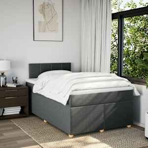 Box spring postel s matrací tmavě šedá 120x190 cm textil - obrázek 3