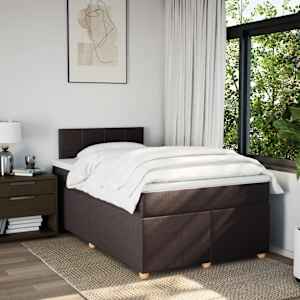 Box spring postel s matrací tmavě hnědá 120x190 cm textil - obrázek 3