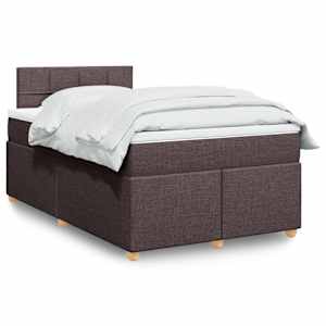 Box spring postel s matrací tmavě hnědá 120x190 cm textil - obrázek 1