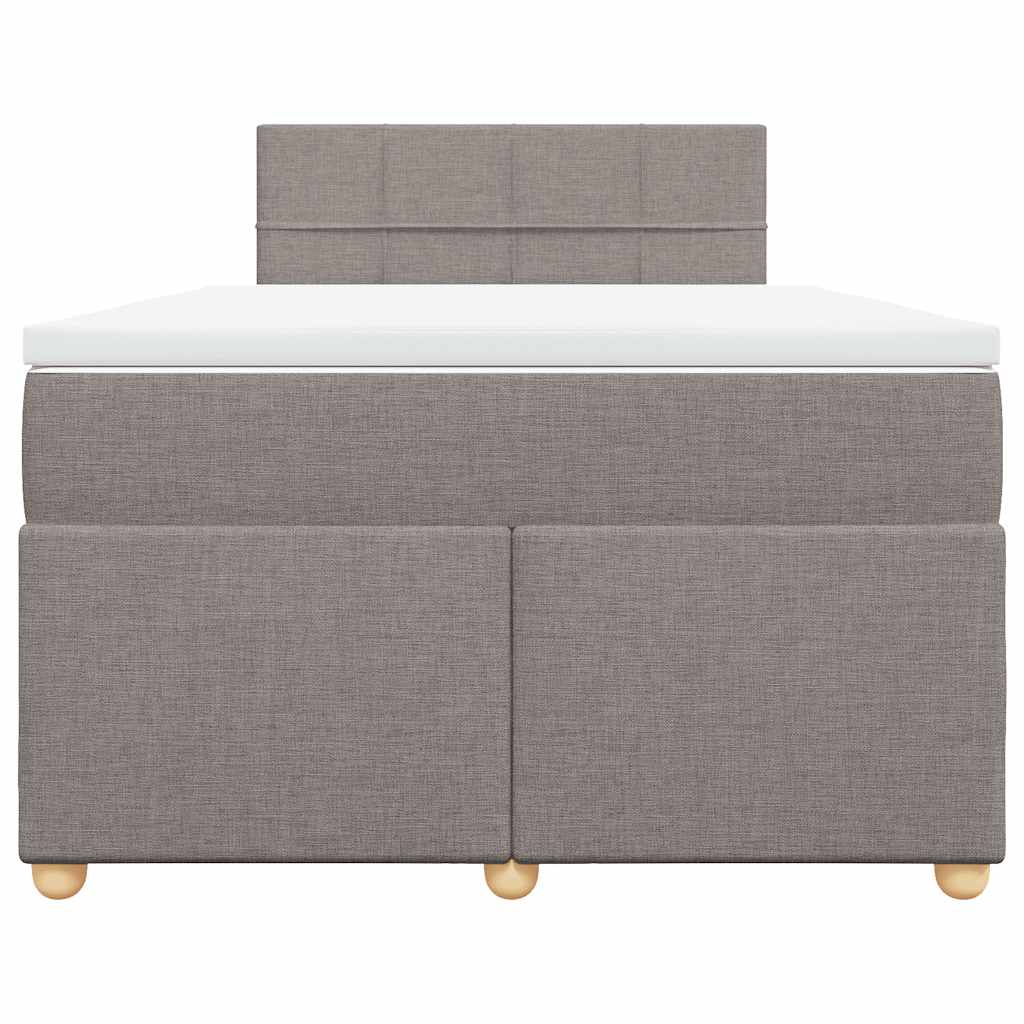 vidaXL Boxspring met matras stof taupe 120x190 cm, foto 4