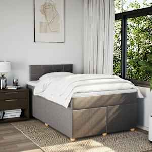Box spring postel s matrací taupe 120x190 cm textil - obrázek 3