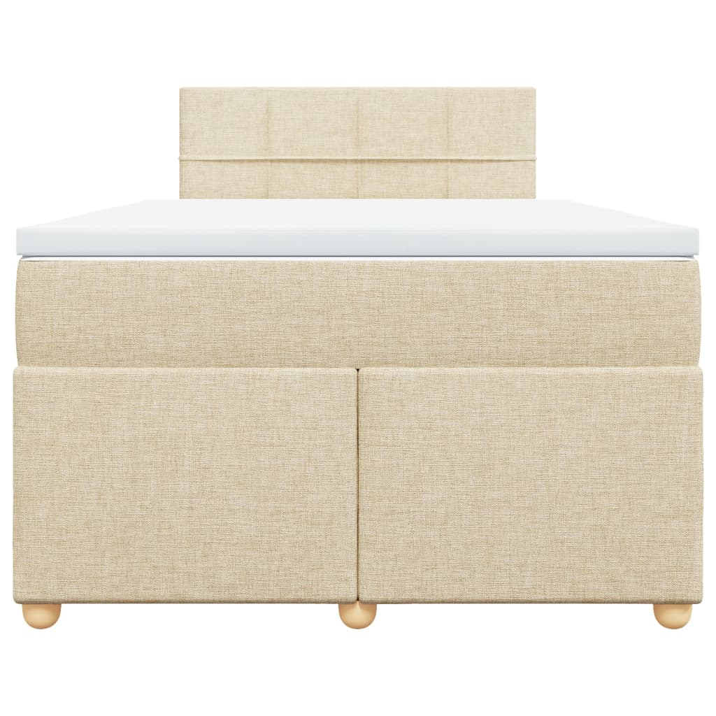 vidaXL Boxspring met matras stof crèmekleurig 120x190 cm, foto 4