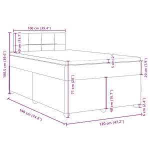 Box spring postel s matrací krémová 120x190 cm textil - obrázek 13