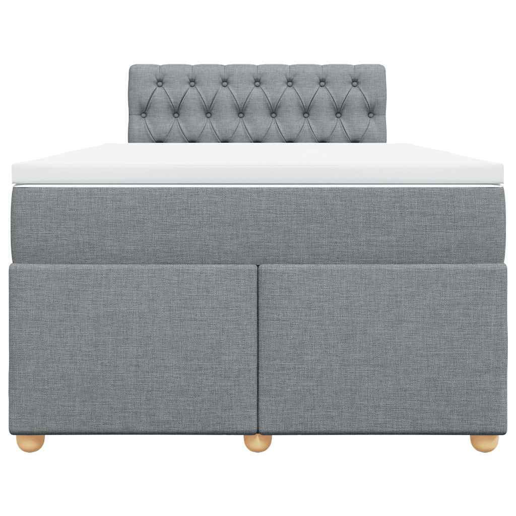 vidaXL Boxspring met matras stof lichtgrijs 120x190 cm grijs, foto 4