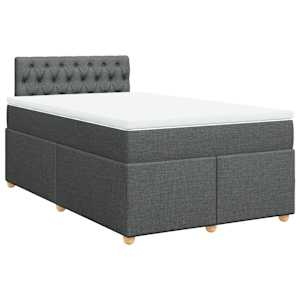 Box spring postel s matrací tmavě šedá 120x190 cm textil - obrázek 2