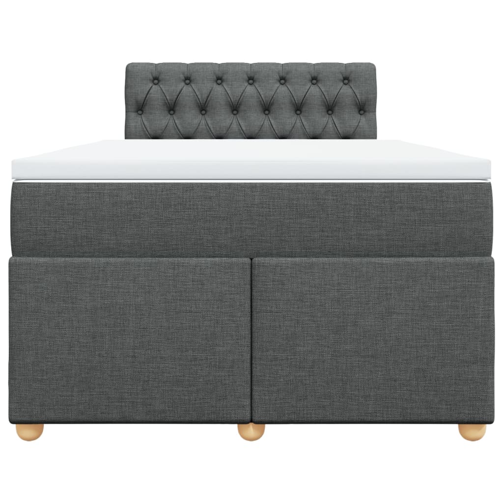 vidaXL Boxspring met matras stof donkergrijs 120x190 cm grijs, foto 4