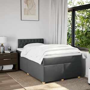 Box spring postel s matrací tmavě šedá 120x190 cm textil - obrázek 3