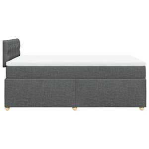 Box spring postel s matrací tmavě šedá 120x190 cm textil - obrázek 5