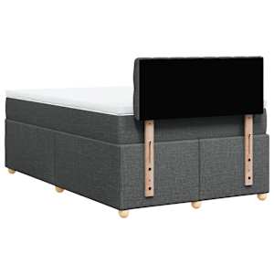 Box spring postel s matrací tmavě šedá 120x190 cm textil - obrázek 6