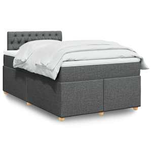 Box spring postel s matrací tmavě šedá 120x190 cm textil - obrázek 1