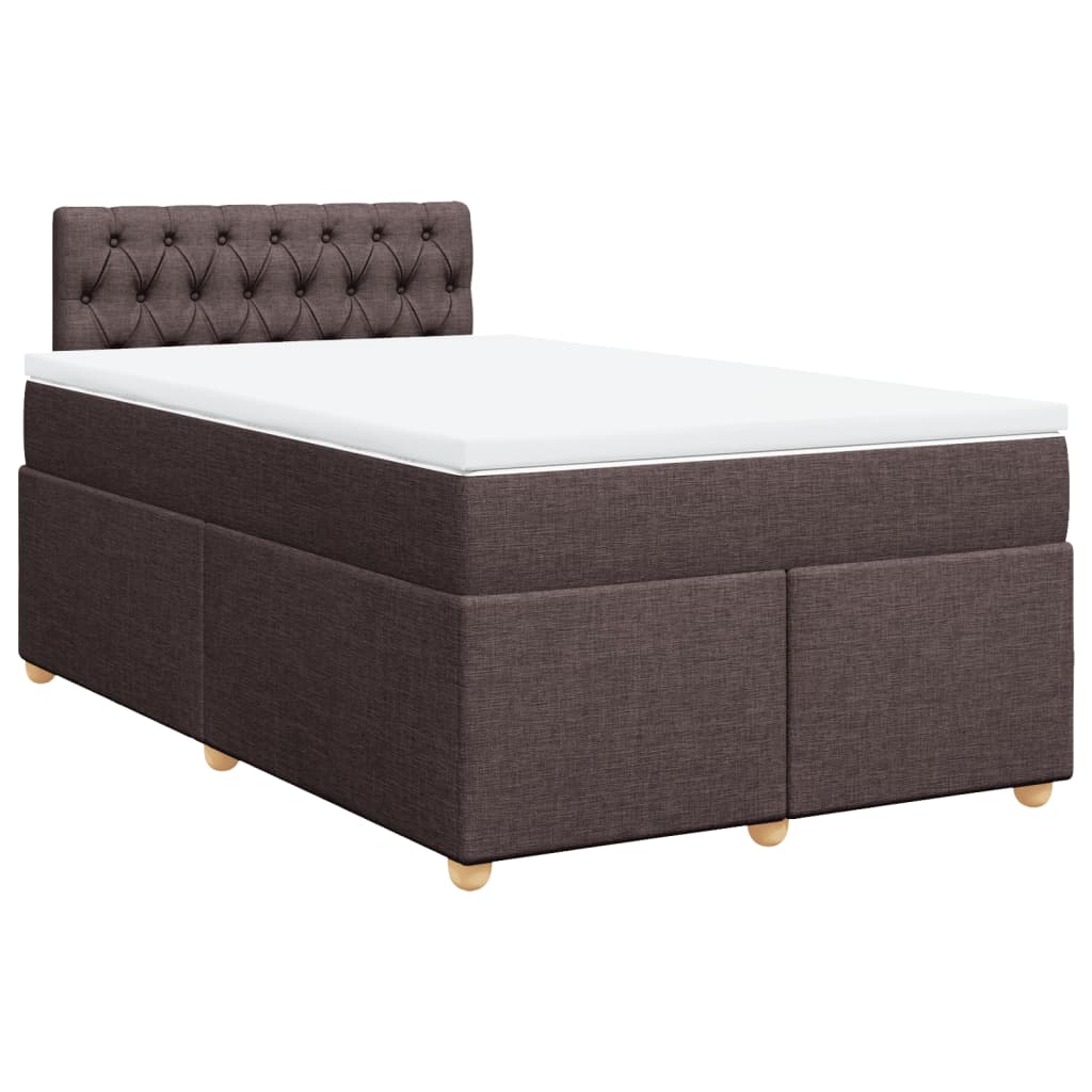 vidaXL Boxspring met matras stof donkerbruin 120x190 cm bruin, foto 3