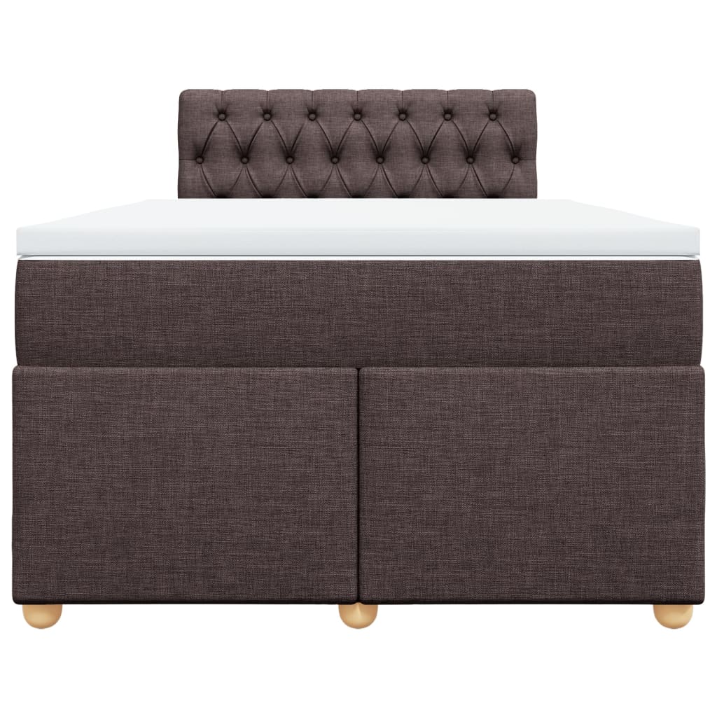 vidaXL Boxspring met matras stof donkerbruin 120x190 cm bruin, foto 4