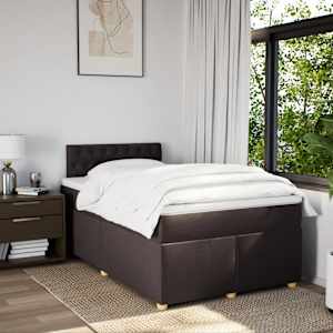 Box spring postel s matrací tmavě hnědá 120x190 cm textil - obrázek 3