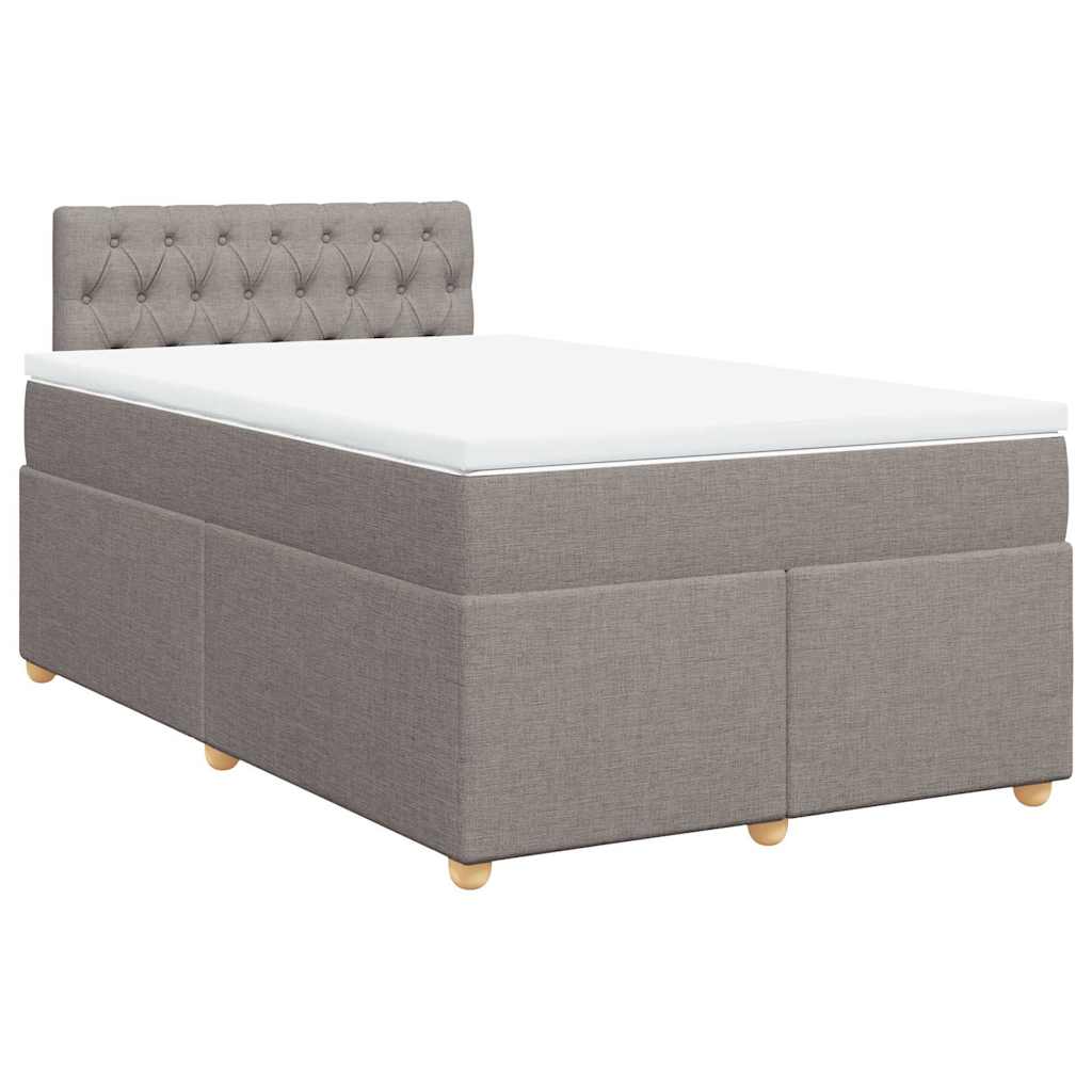 vidaXL Boxspring met matras stof taupe 120x190 cm, foto 3