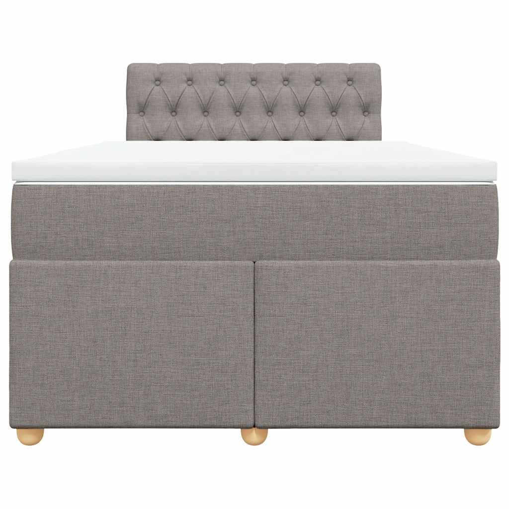 vidaXL Boxspring met matras stof taupe 120x190 cm, foto 4
