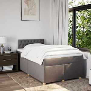 Box spring postel s matrací taupe 120x190 cm textil - obrázek 3