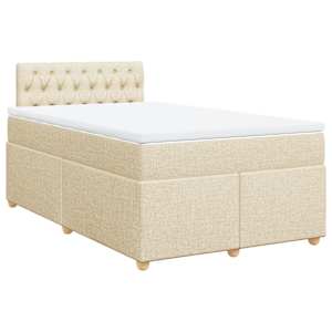 Box spring postel s matrací krémová 120x190 cm textil - obrázek 2