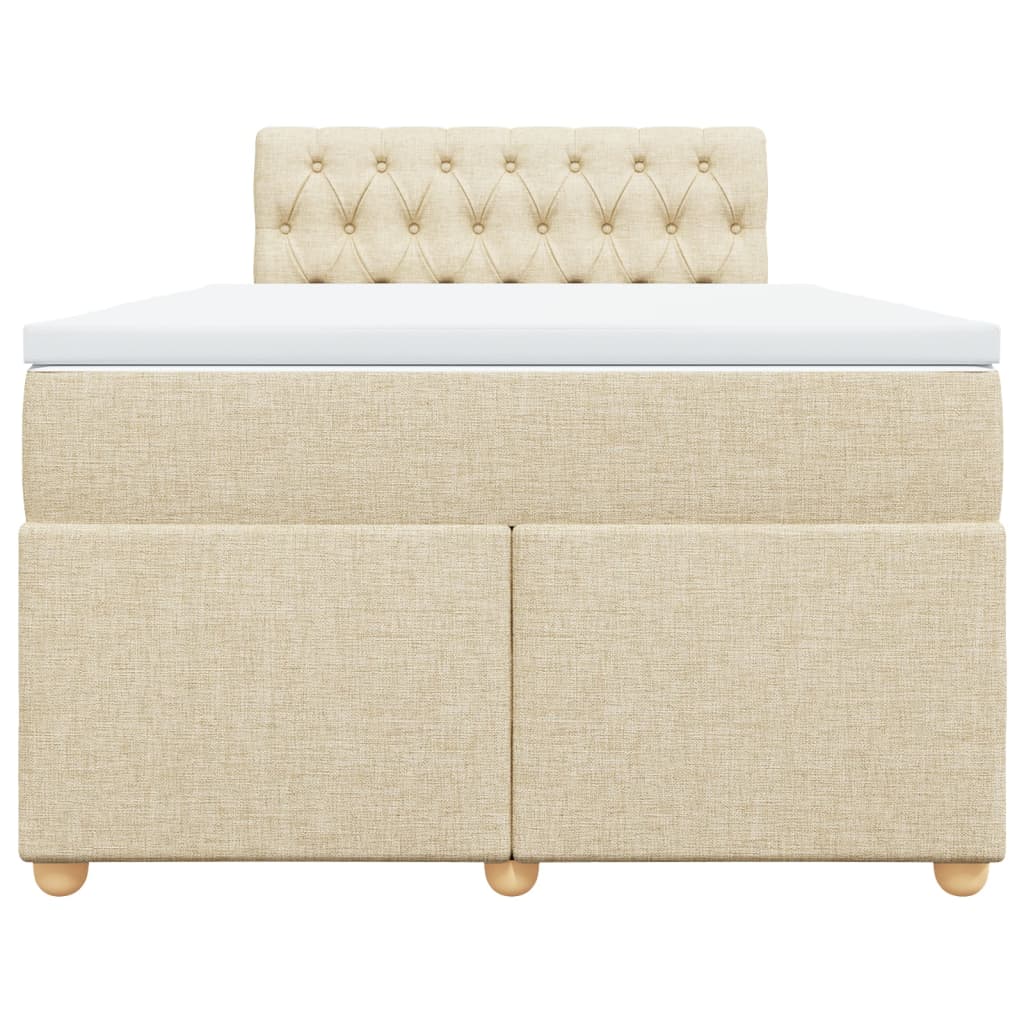 vidaXL Boxspring met matras stof crèmekleurig 120x190 cm, foto 4