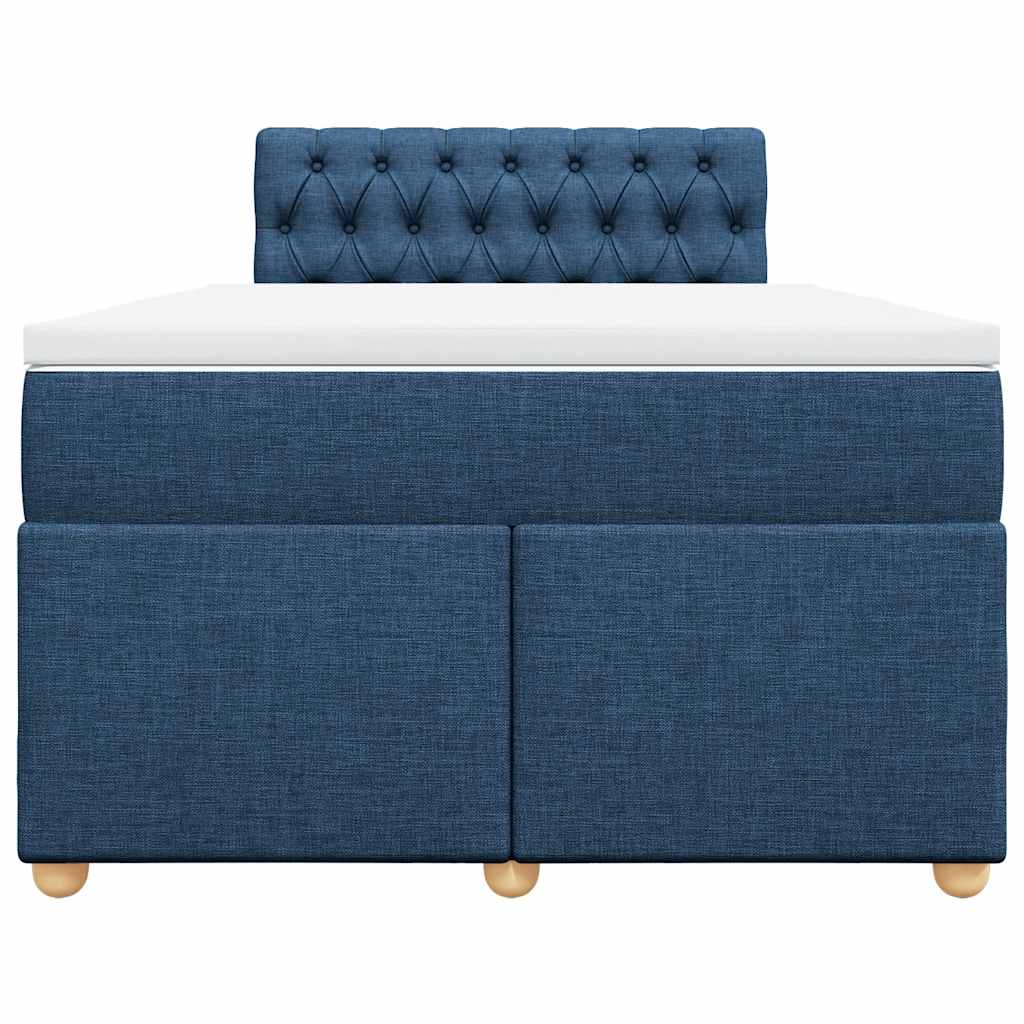 vidaXL Boxspring met matras stof blauw 120x190 cm, foto 4