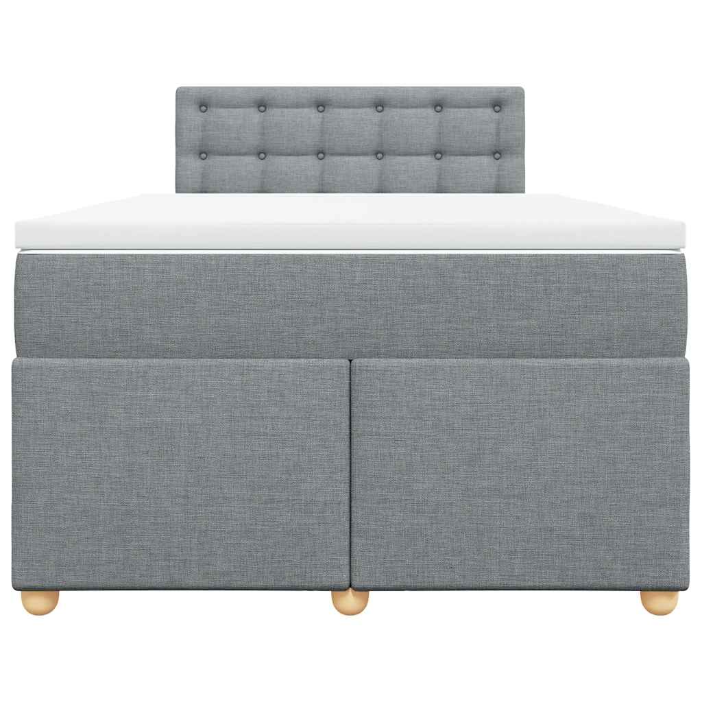 vidaXL Boxspring met matras stof lichtgrijs 120x190 cm grijs, foto 4