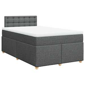 Box spring postel s matrací tmavě šedá 120x190 cm textil - obrázek 2