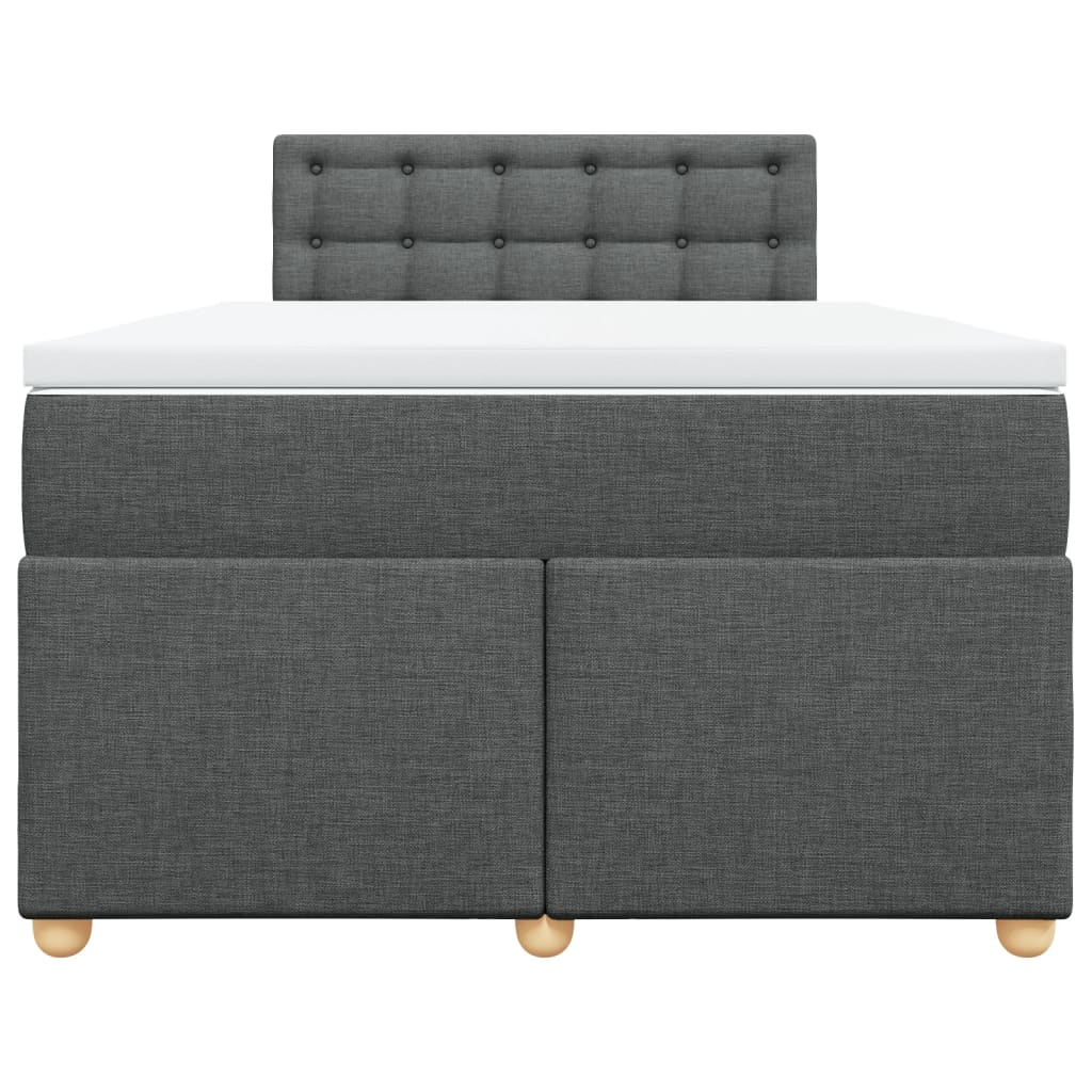 vidaXL Boxspring met matras stof donkergrijs 120x190 cm grijs, foto 4