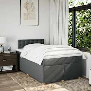 Box spring postel s matrací tmavě šedá 120x190 cm textil - obrázek 3