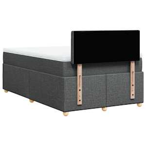Box spring postel s matrací tmavě šedá 120x190 cm textil - obrázek 6