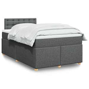 Box spring postelja z vzmetnico temno siva 120x190 cm blago