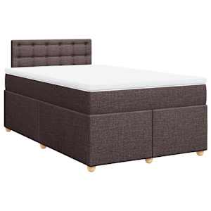 Box spring postel s matrací tmavě hnědá 120x190 cm textil - obrázek 2