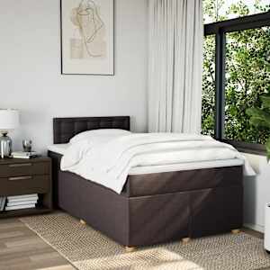 Box spring postel s matrací tmavě hnědá 120x190 cm textil - obrázek 3
