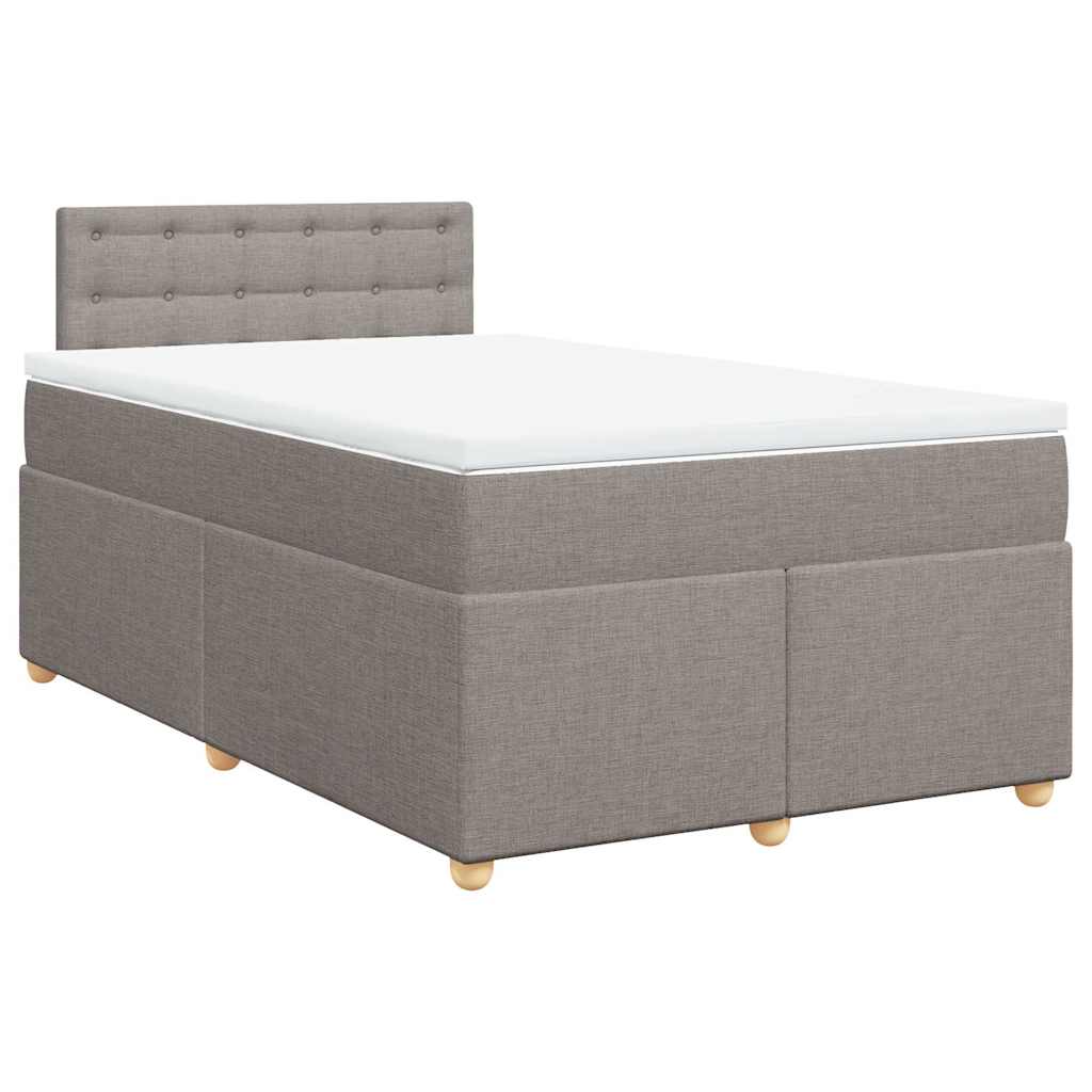 vidaXL Boxspring met matras stof taupe 120x190 cm, foto 3