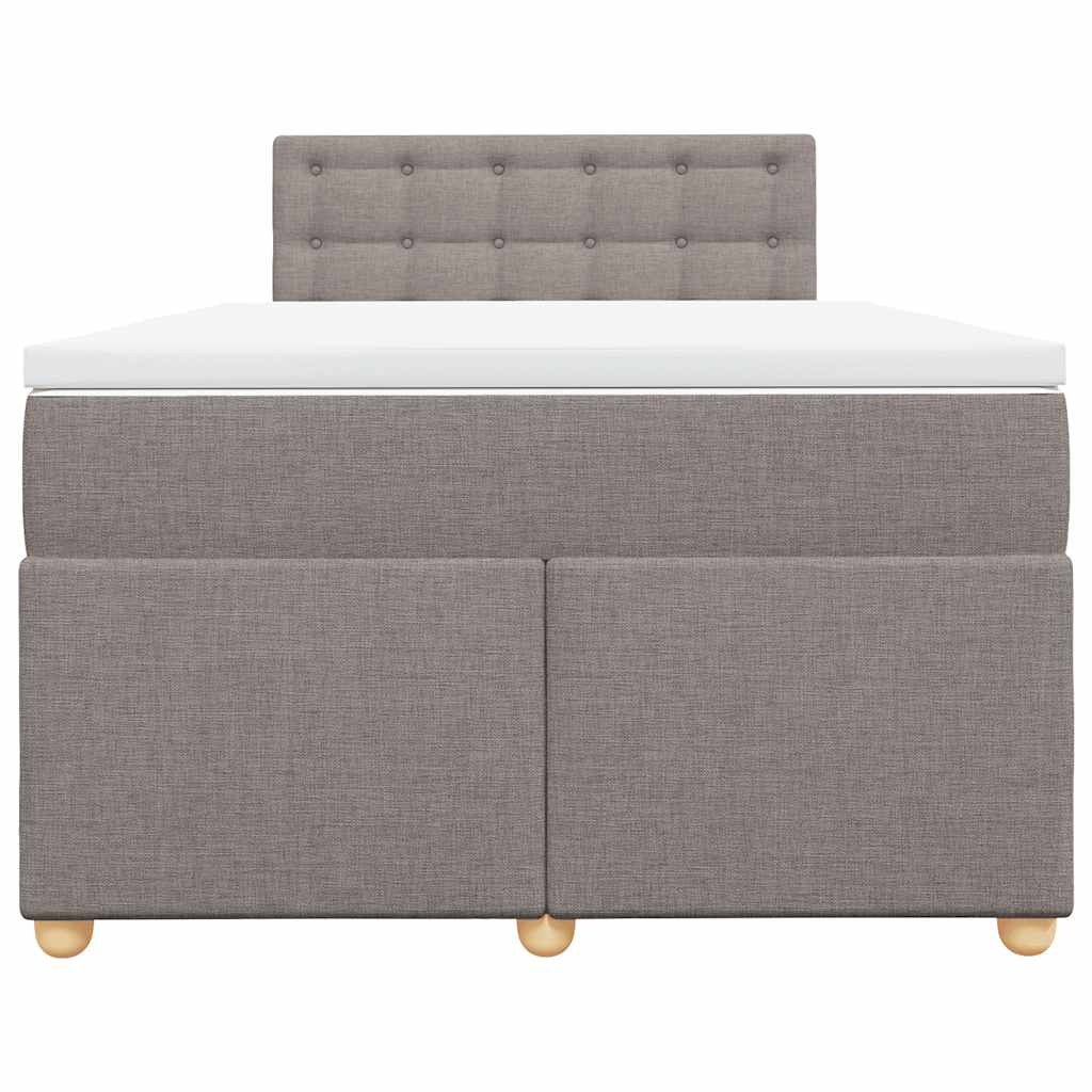 vidaXL Boxspring met matras stof taupe 120x190 cm, foto 4