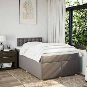 Box spring postel s matrací taupe 120x190 cm textil - obrázek 3