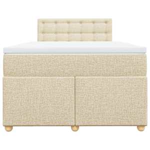Box spring postel s matrací krémová 120x190 cm textil - obrázek 4