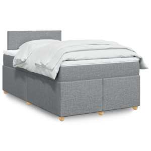 Box spring postel s matrací světle šedá 120 x 200 cm textil - obrázek 1