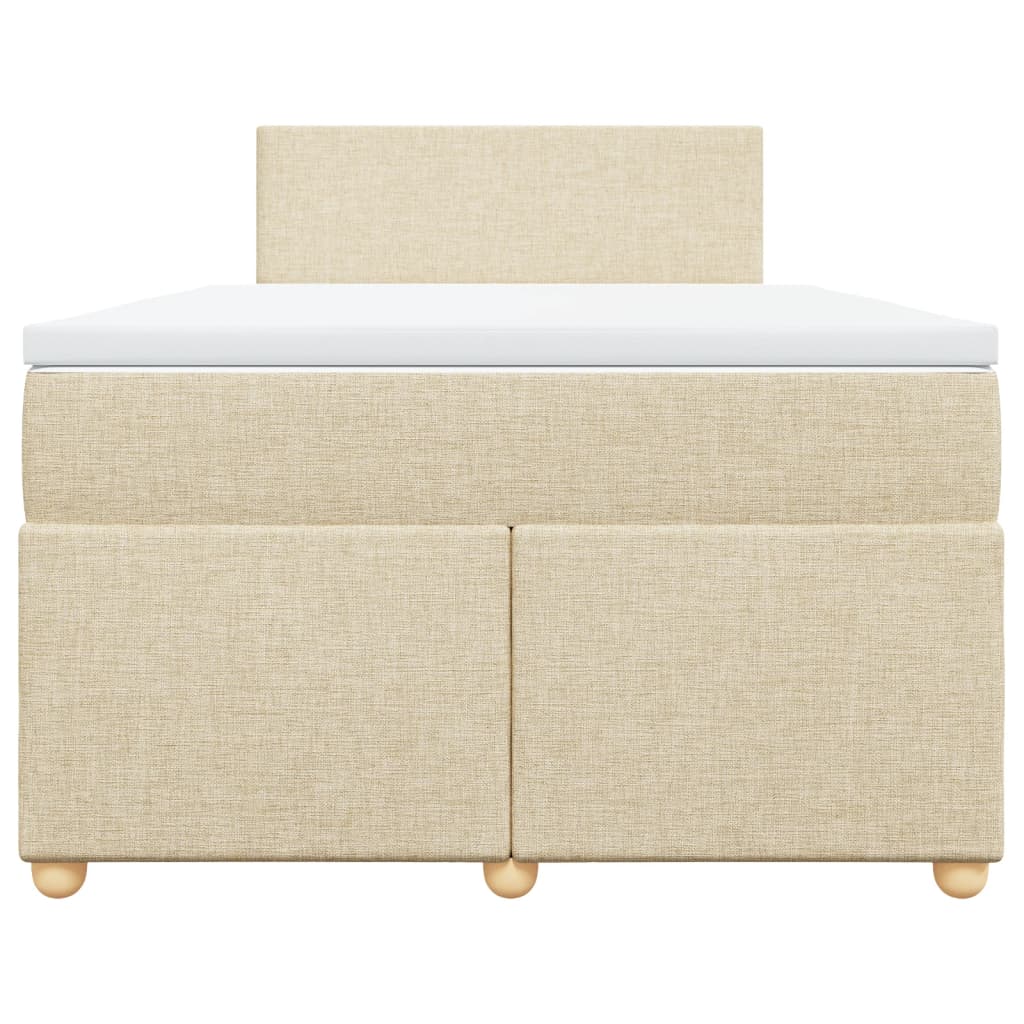 vidaXL Boxspring met matras stof crèmekleurig 120x200 cm, foto 4