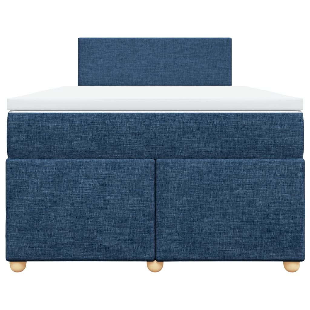 vidaXL Boxspring met matras stof blauw 120x200 cm, foto 4